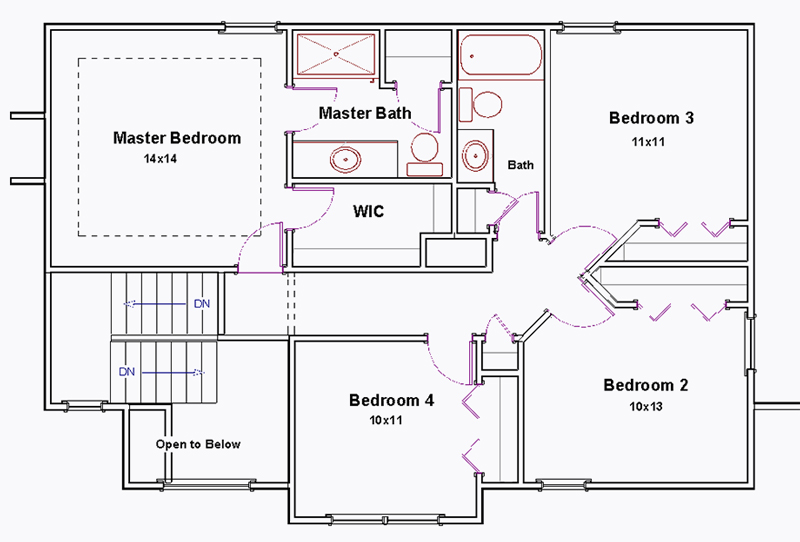 The Adams second floor plan