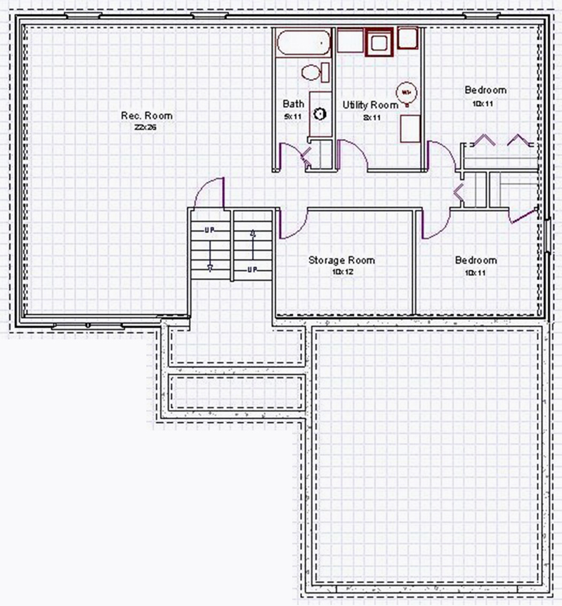 The Harrison floor plan lower level
