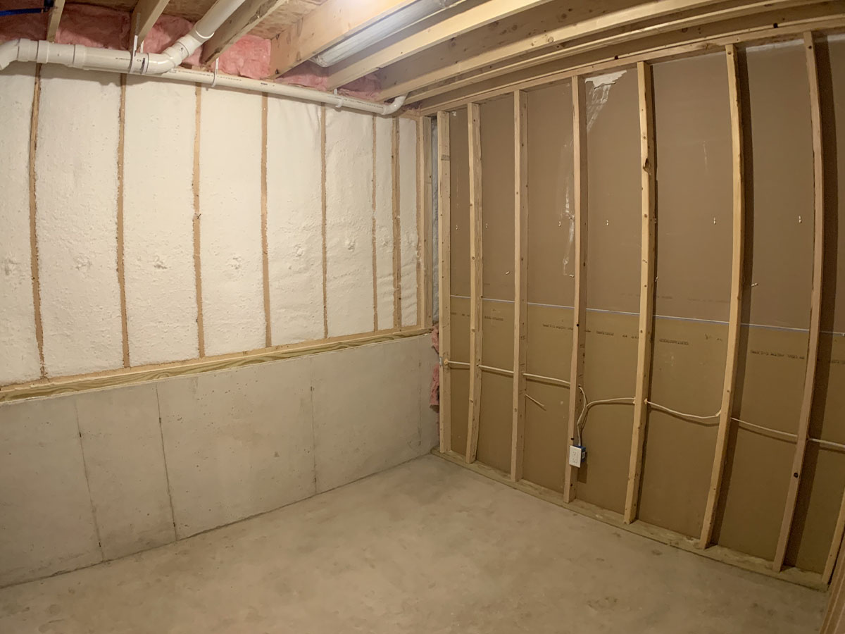 Unfinished storage room