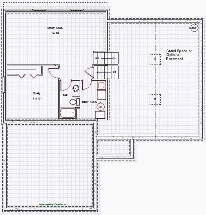 The Revere lower level floor plan