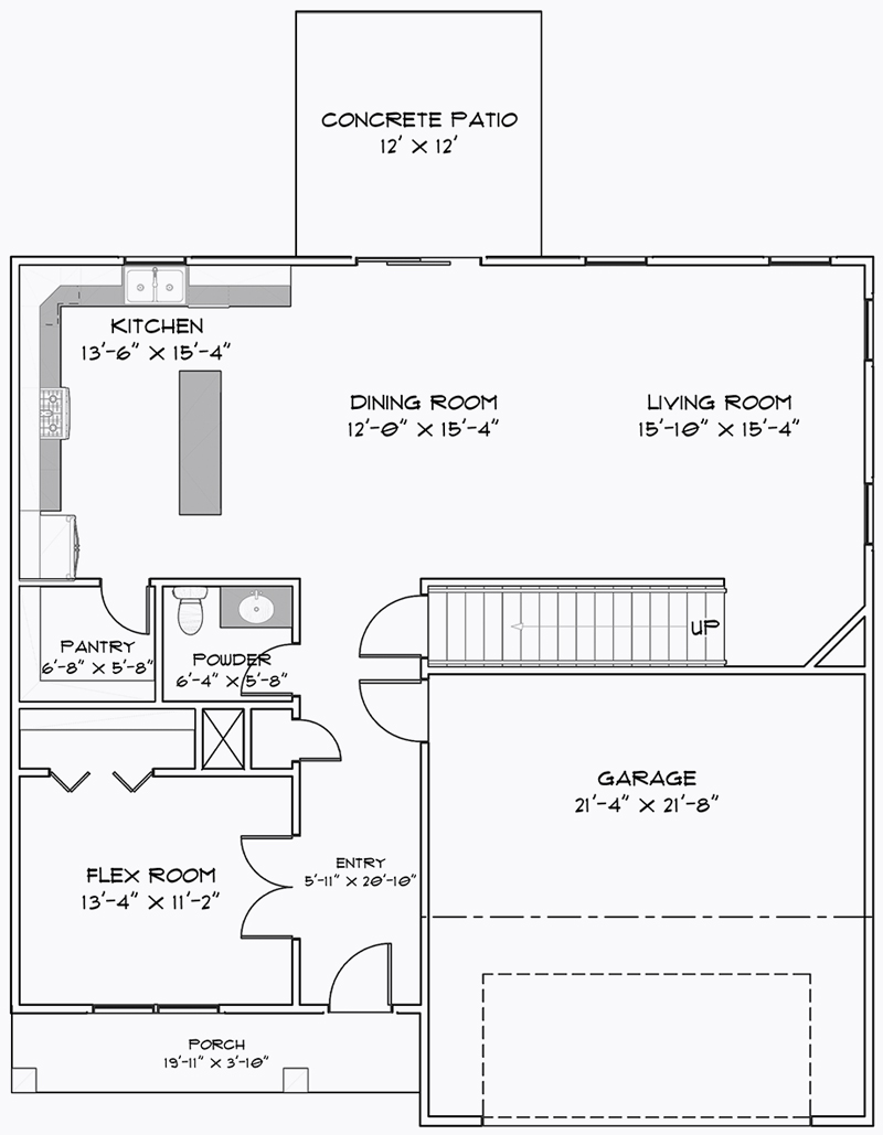 The Sherman first floor plan