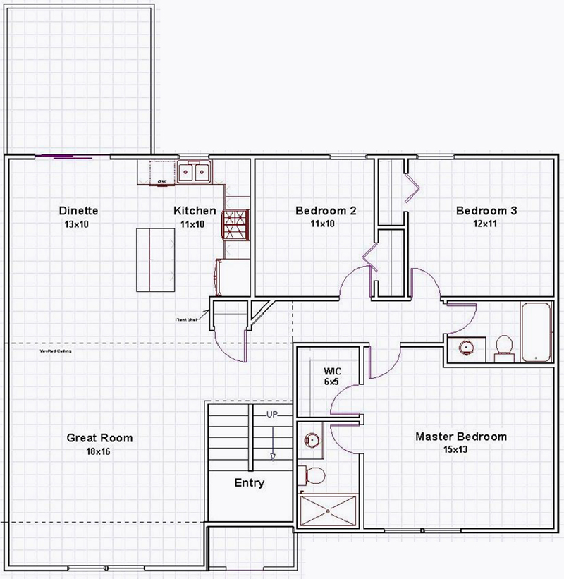 The Wolcott upper level floor plan
