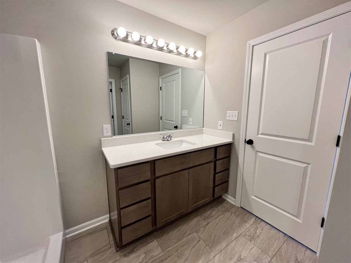 The Washington master bathroom vanity with mirror
