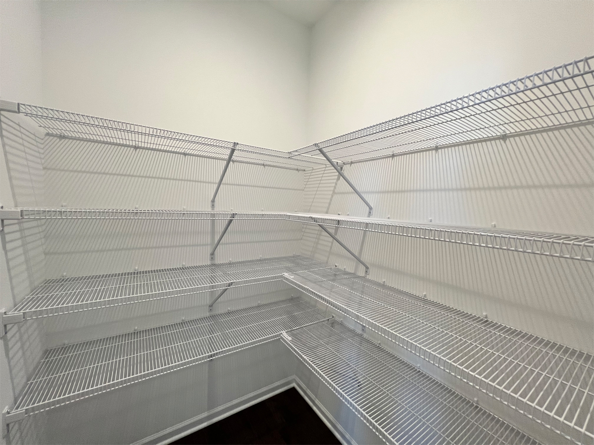 The Adams pantry with wire shelving