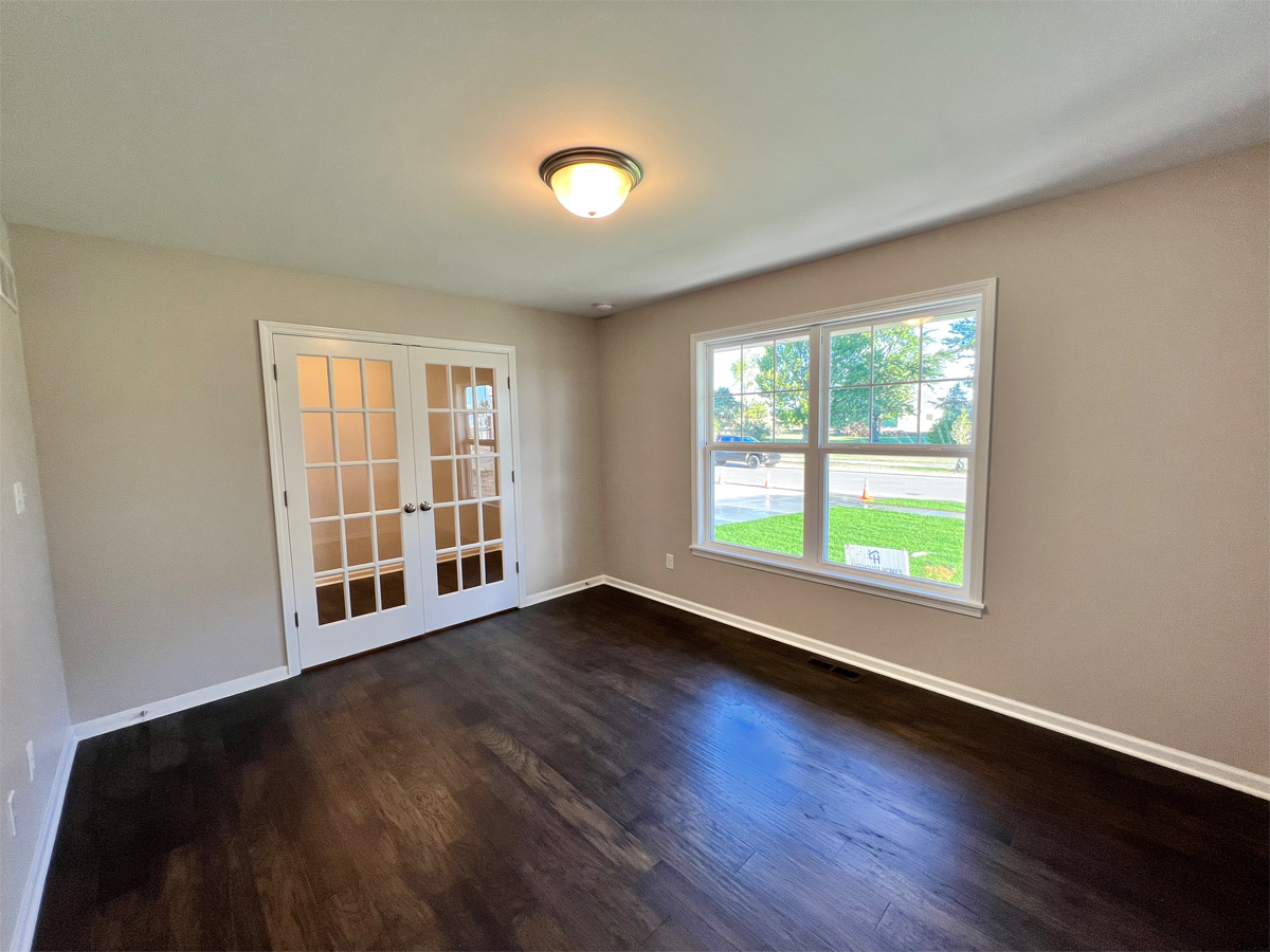 The Sherman office with hardwood floors and french doors